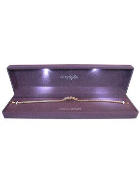 City Lights Cubic Zirconia Tennis Bracelet, Gold Plated